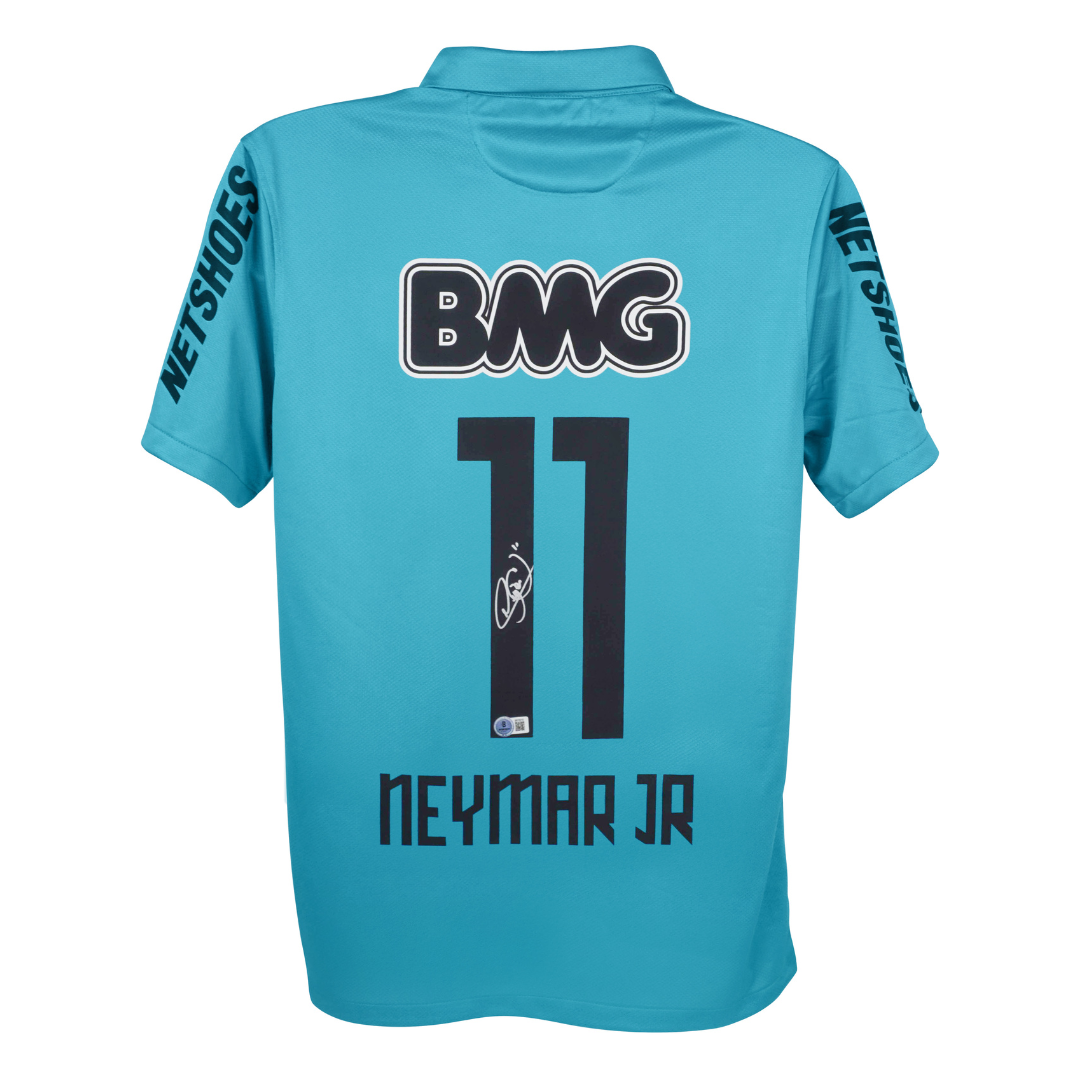 Neymar Jr Signed Santos FC Away Soccer Jersey #11 with Beckett COA